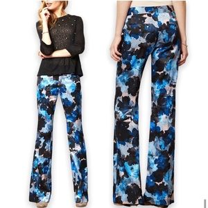 Anthropologie Elevenses Brighton Floral Print Wide Leg Satin Pant